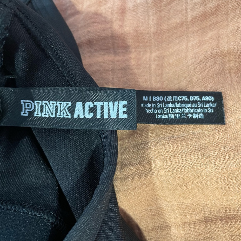 Black PINK Active Crop Bra Top M Sports - Picture 3 of 4